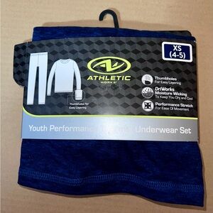 Athletic Works Youth Blue Thermal Underwear Set New Two Piece 4/5